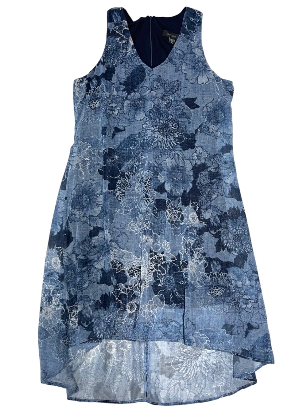KAREN KANE Sleeveless Blue Floral Shift Dress Women’s XL - Picture 4 of 14